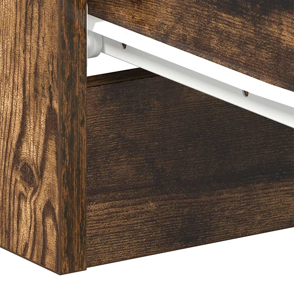Comodino Rovere Fumo 38x35x56 cm in Legno Multistrato 815321