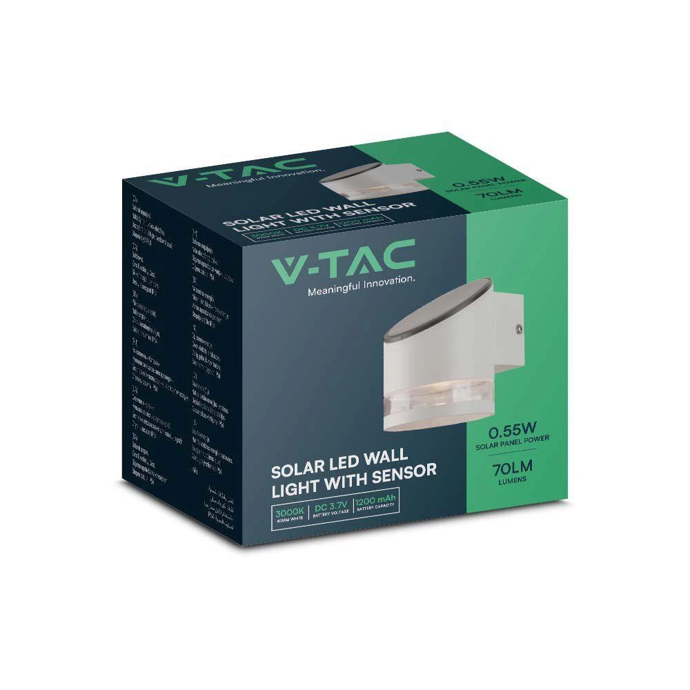 Applique solare esterna LED 3000K con sensore IP54 V-TAC
