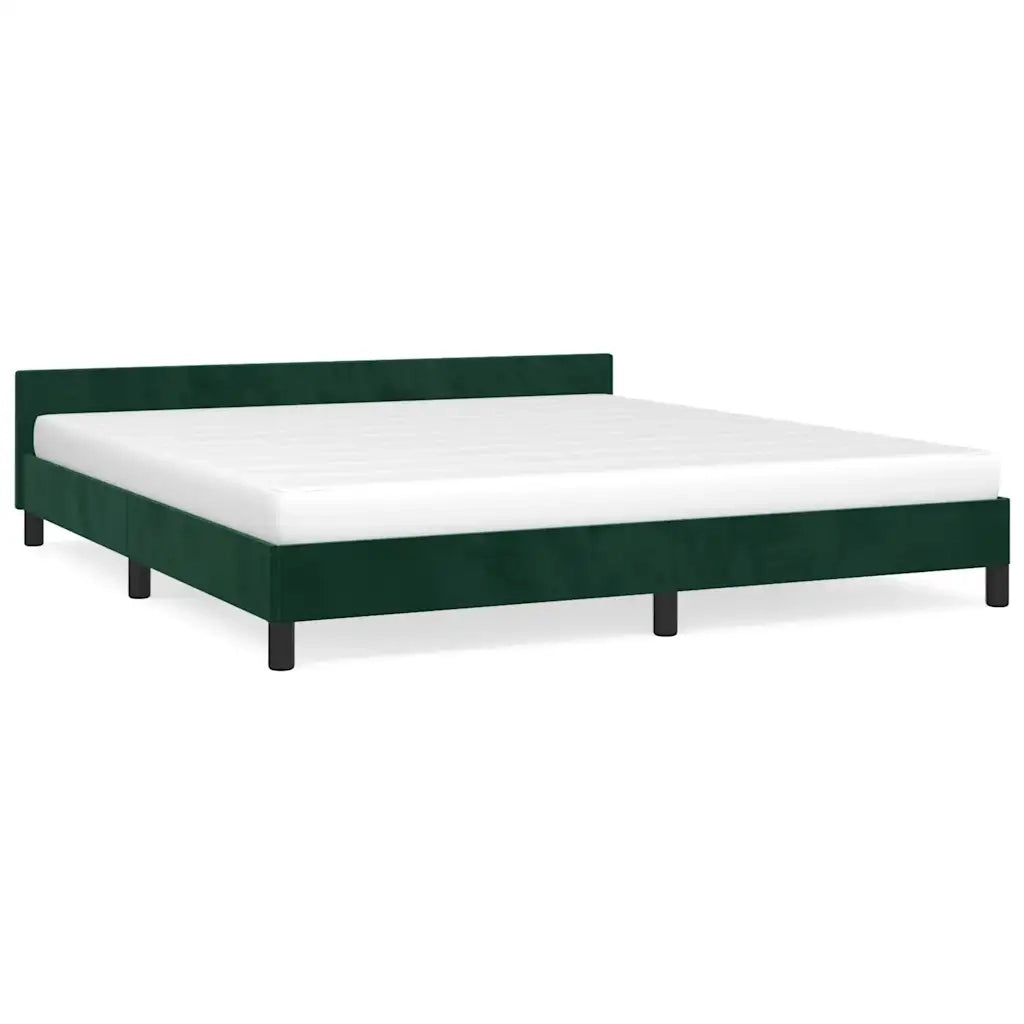 Giroletto con Testiera Verde Scuro 180x200 cm in Velluto cod mxl 57938