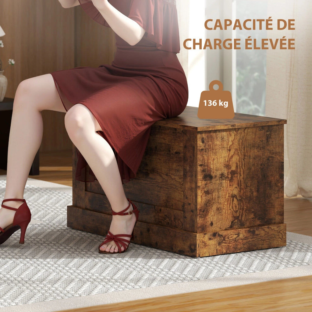 Cassa di legno per giocattoli ¨C zephmum ¨C marrone 80x40x45