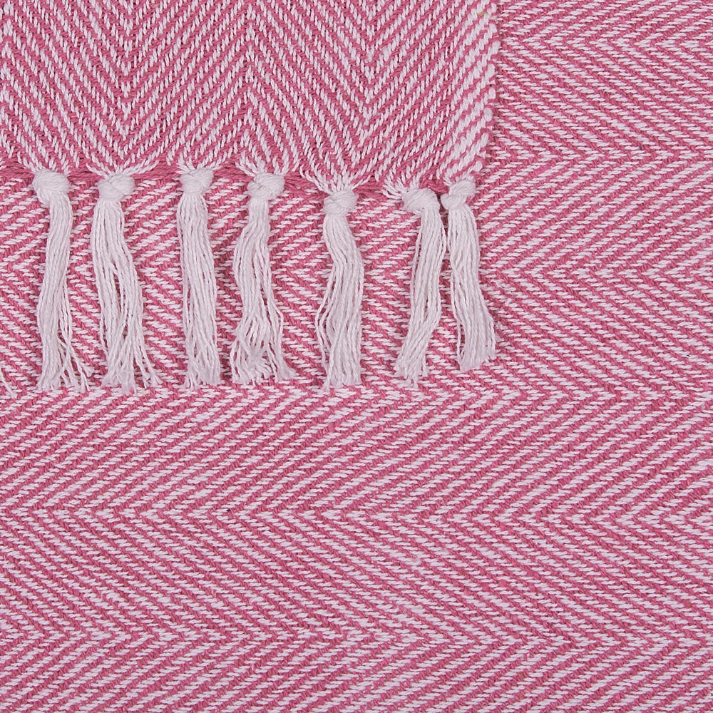 Coperta in cotone rosa 130 x 160 cm Copriletto boho stile costiero