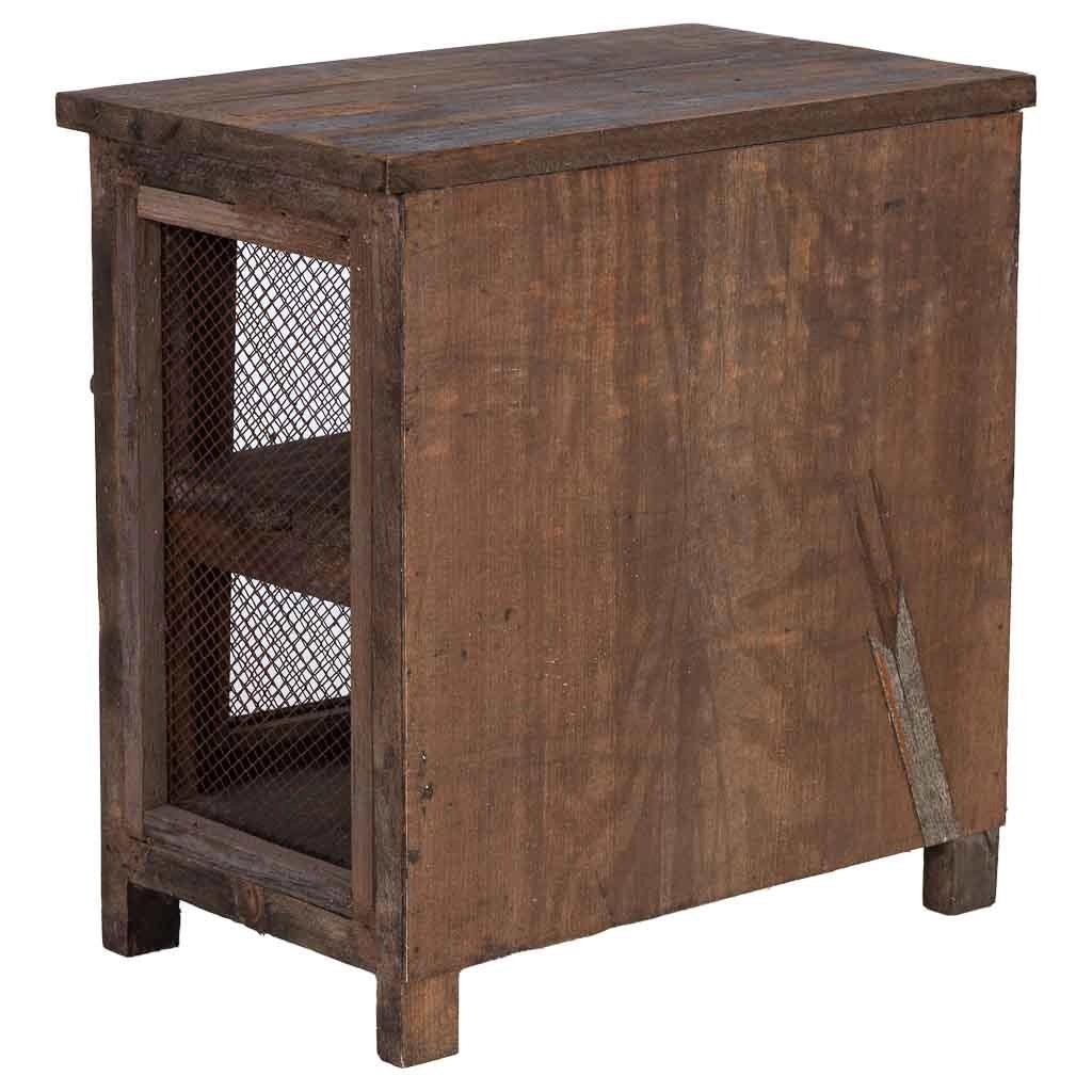 Comodino in legno e vetro 38x24x40h cm