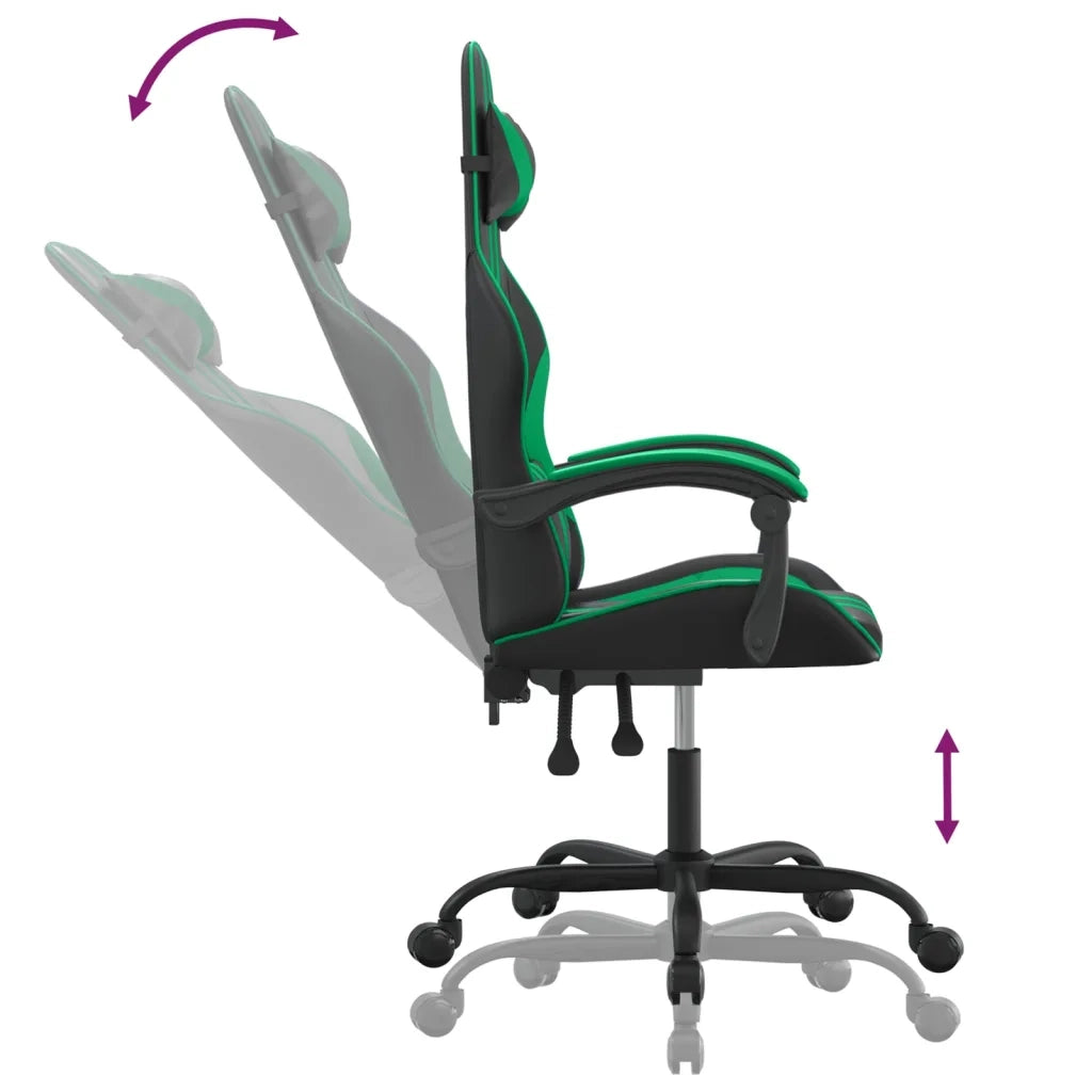 Sedia da Gaming | Sedia da e-sports Nera e Verde in Similpelle