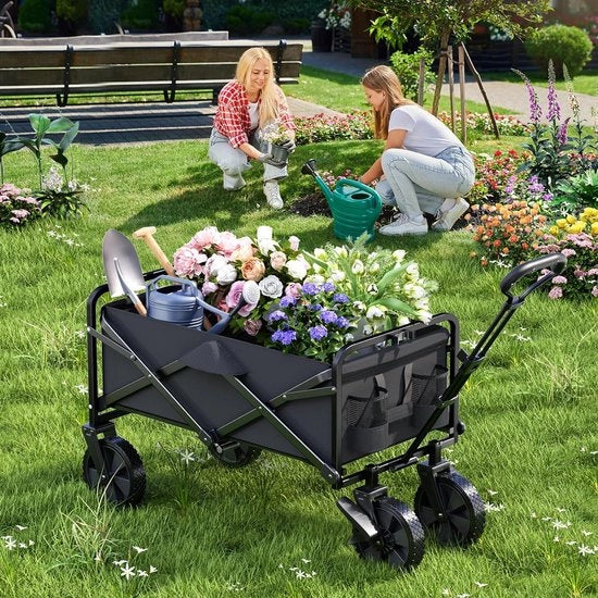 Carrello da Giardino Opacchiabile e Portatile per Carichi Pesanti, Campeggio e Attività Outdoor