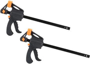 Kit di attrezzi DIY per lavorazione del legno - 25 cm - F-klemmen Set - Presa rapida e rilascio a rattrapante - Barra di aggancio regolabile - Klemmen azionata a compressione - 2 pezzi in plastica