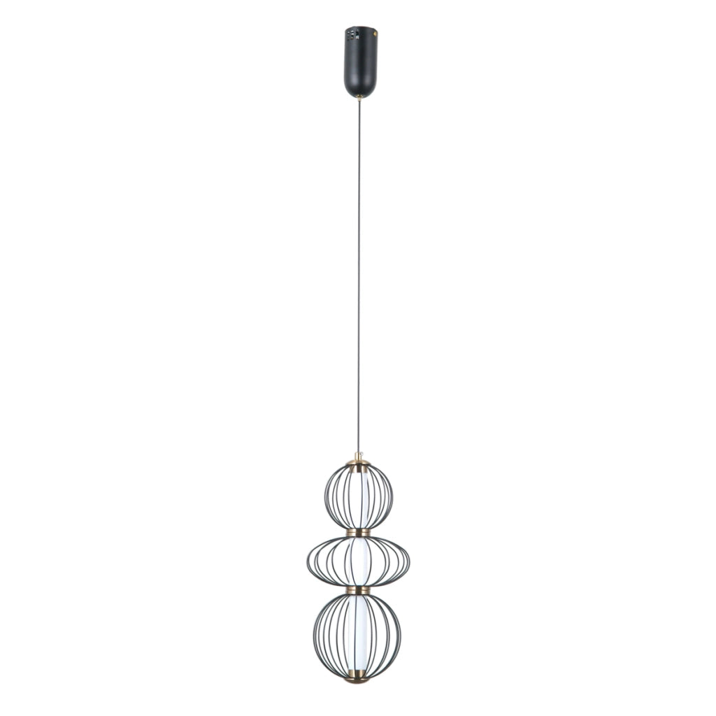 Lampada a sospensione moderna nera opaca a gabbia LED 10W Italux