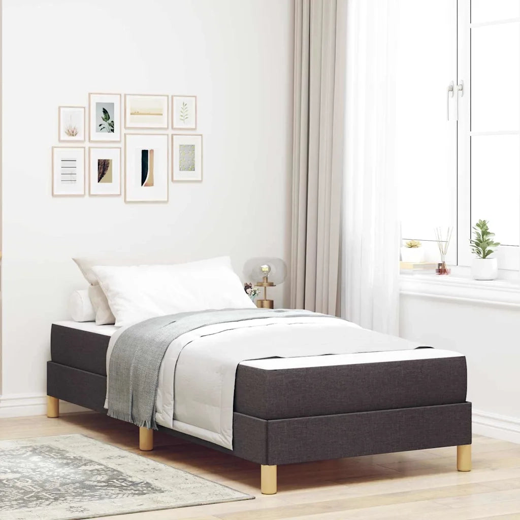 Letto a molle con materasso Marrone Scuro 80 x 200 cm Tessuto