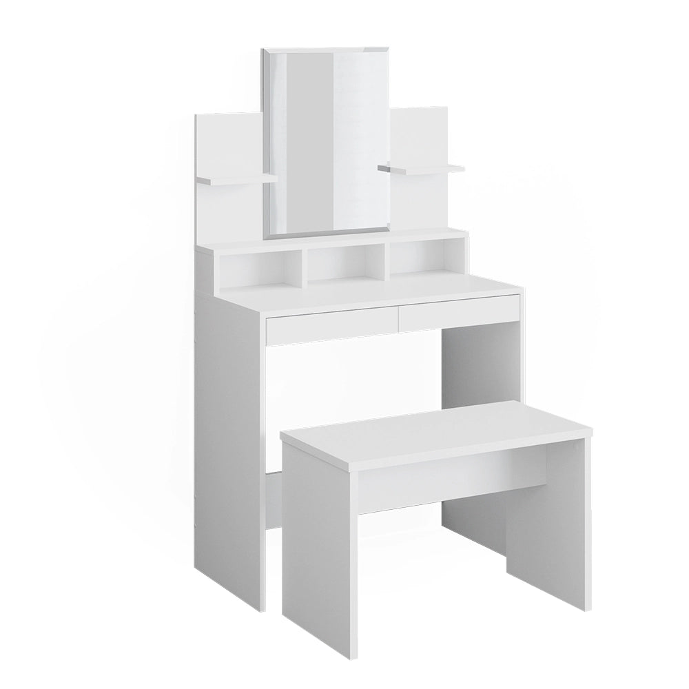 Vicco Tavolo da toeletta Bianco 80 cm con panca
