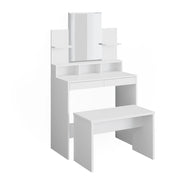 Vicco Tavolo da toeletta Bianco 80 cm con panca