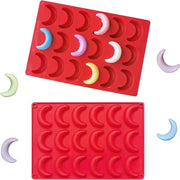Forma per torta in silicone per festa, cupcake, cioccolato, dolce - Forma per torta antiaderente, forma per torta da assemblaggio - 28 x 19 x 1,2 cm - Rosso.