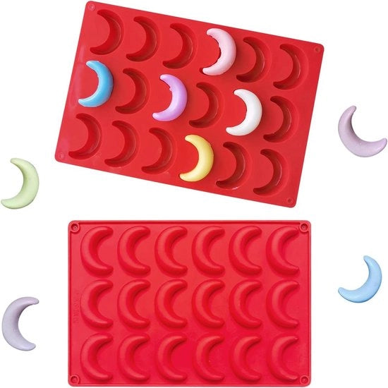 Forma per torta in silicone per festa, cupcake, cioccolato, dolce - Forma per torta antiaderente, forma per torta da assemblaggio - 28 x 19 x 1,2 cm - Rosso.
