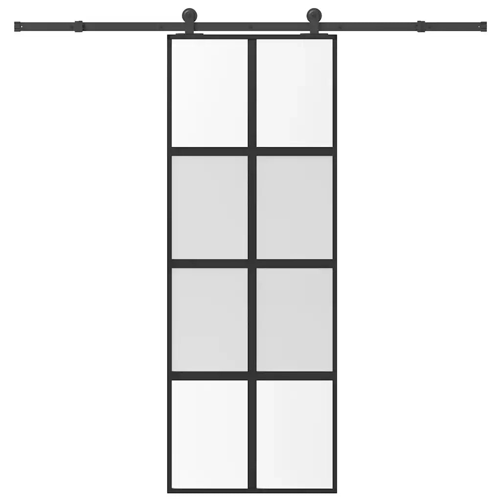 Porta Scorrevole Ferramenta 76x205 cm Vetro Temperato Alluminio 3333010