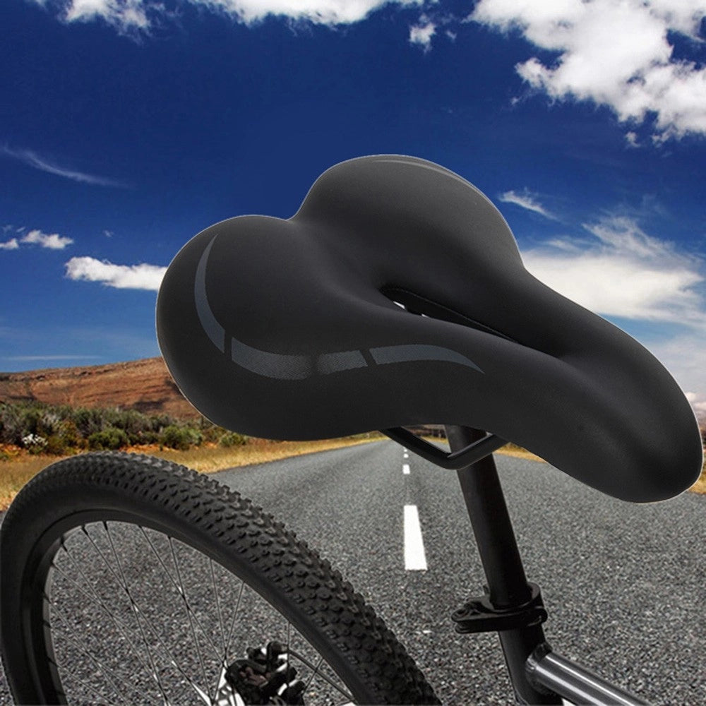 Trade Shop - Sella Sediolino Sedile Soft Per Bici Bicicletta Nero Universale Mtb Corsa Citta' -