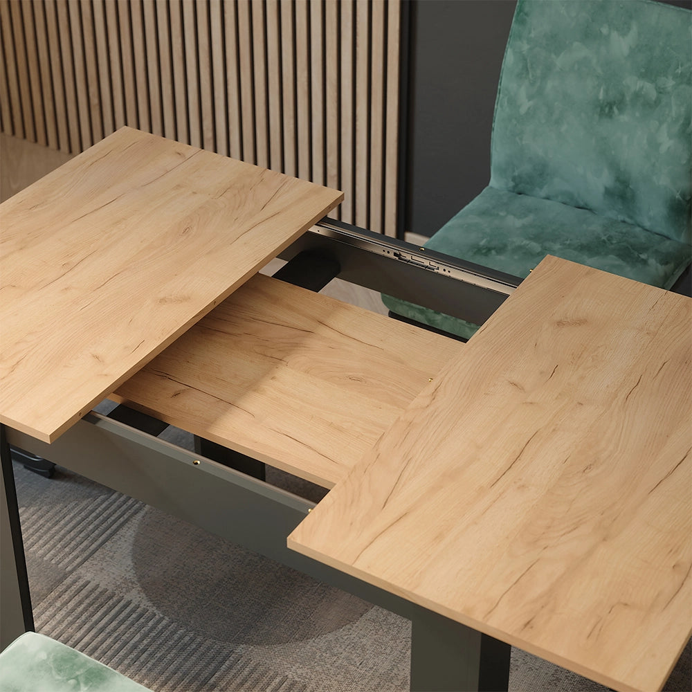 Vicco tavolo da pranzo allungabile Antracite/quercia dorata 100 x 80 cm Estensibile