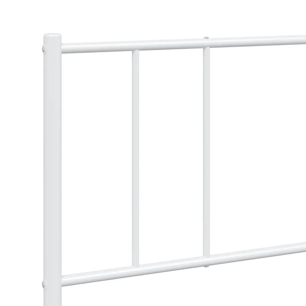 Giroletto con Testiera-Struttura Letto con testiera Metallo Bianco 200x200 cm 961237