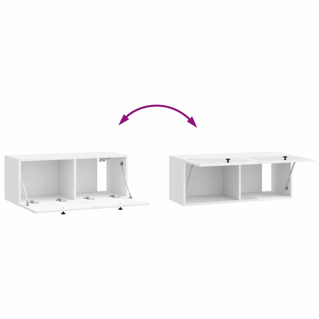 Mobile Porta TV da Muro Bianco Lucido 78,5 x 31 x 30 cm
