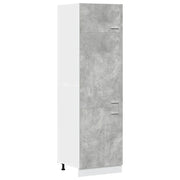 Pensile da cucina | Mobile per Frigo ¡°Lyon¡± Grigio Cemento 60x57x207 cm