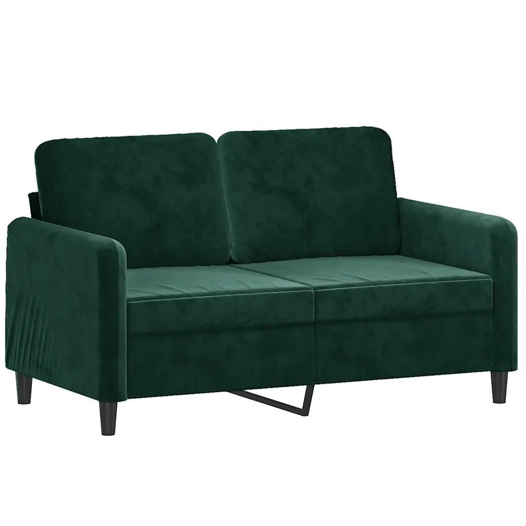 Divano a 2 Posti Verde Scuro 120 cm in Velluto 359434