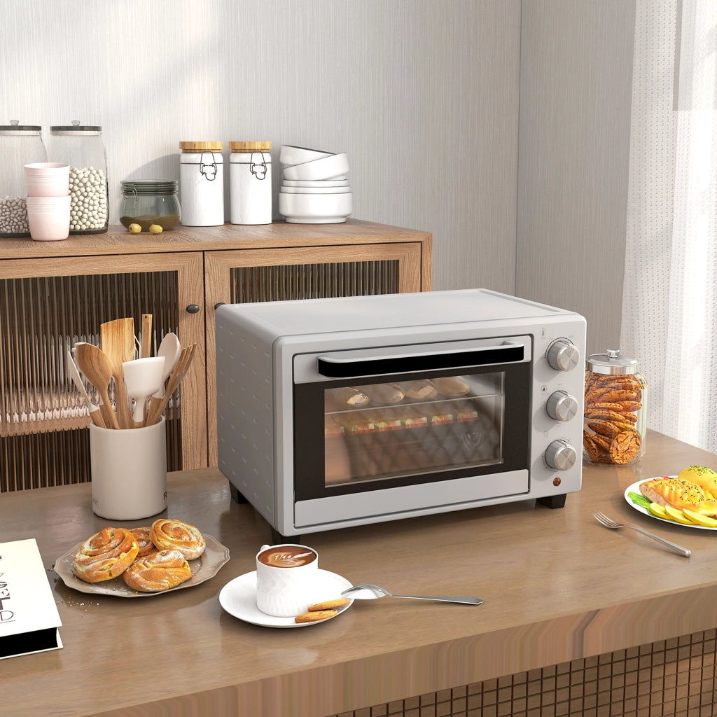 Mini Forno Elettrico 21 L 1400 W in Acciaio Inox con 3 Modalità; 100-230°C e Timer 60 Min