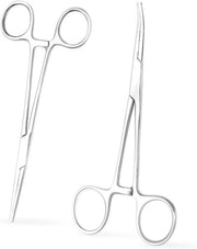 Tang per foro autoimprigionante per piercing e orecchini - Set da 2 pezzi 14 cm - Tang in acciaio inossidabile per artigianato e saldatura - Strumentario veterinario