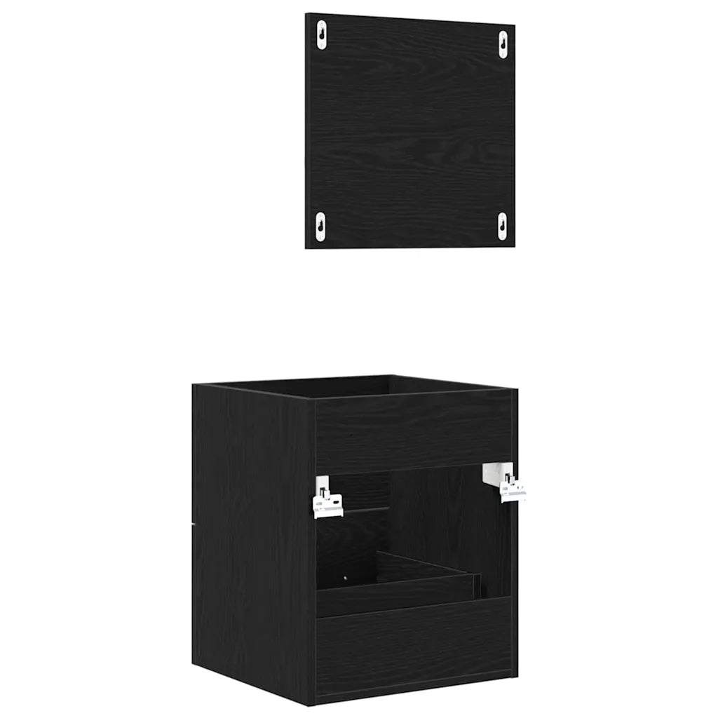 Set di mobili per il bagno con cassetto Nero 41 x 38,5 x 48 cm 875694