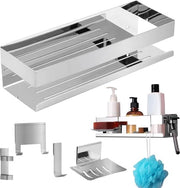 Kit di doccia senza fori - 5 in 1 Manicotto di doccia in acciaio inox con contenitore per sapone e holder per rasoio