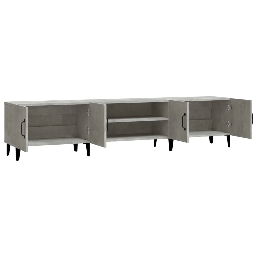 Mobile TV multimediale mensola TV credenza mobile TV sala da pranzo soggiorno camera da letto 180 x 31,5 x 40 cm legno ingegnerizzato grigio 02_0026093