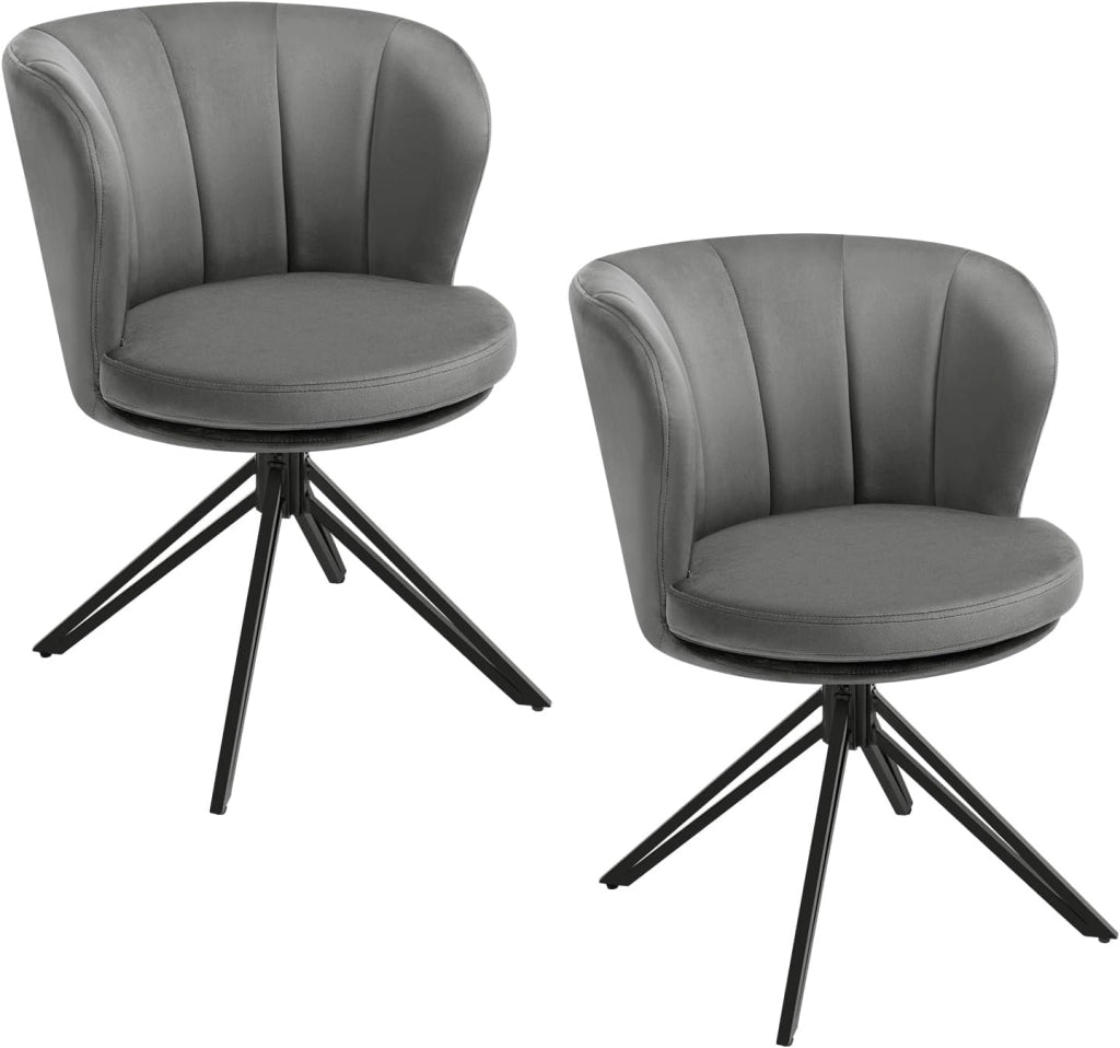 Set di 2 Sedie Sala da Pranzo, Sedie Ergonomiche in PU, Girevole a 360°, per Cucina, Soggiorno, Camera da Letto, Marrone