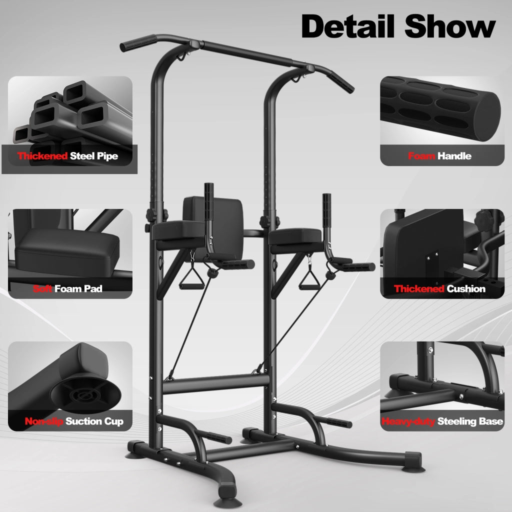 Stazione Fitness Multifunzione - RATTANTREE - Fitness Strength Station con barra per trazioni - caricabile 330LBS