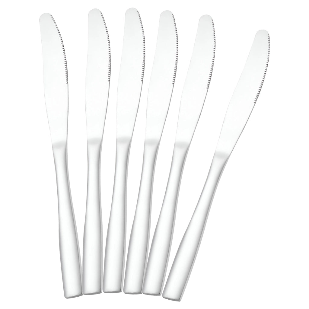 Set di 6 Coltelli da Tavola 23cm in Acciaio Inossidabile ad Alta Resistenza Argento Cheffinger