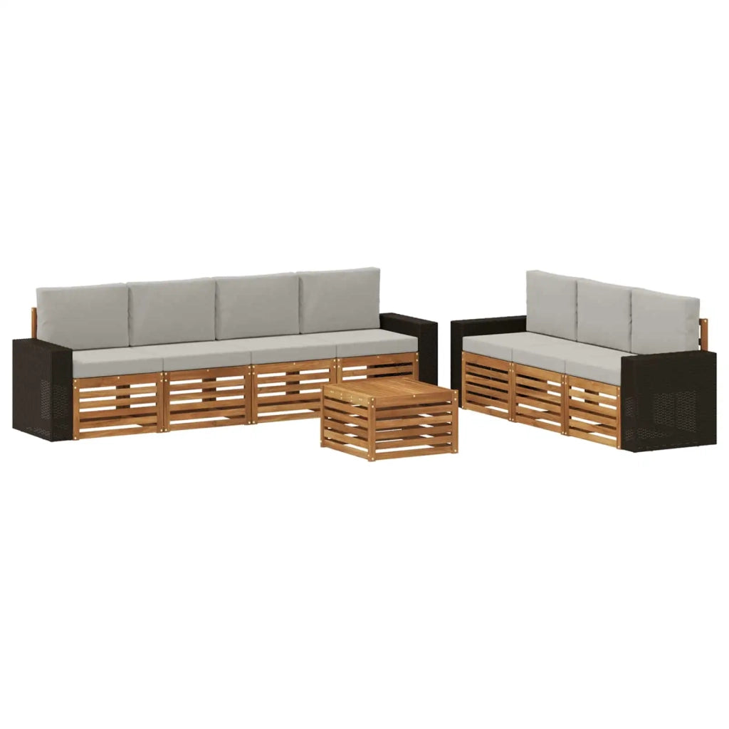 Set divani 8 pz Legno di Acacia Massello 3384122
