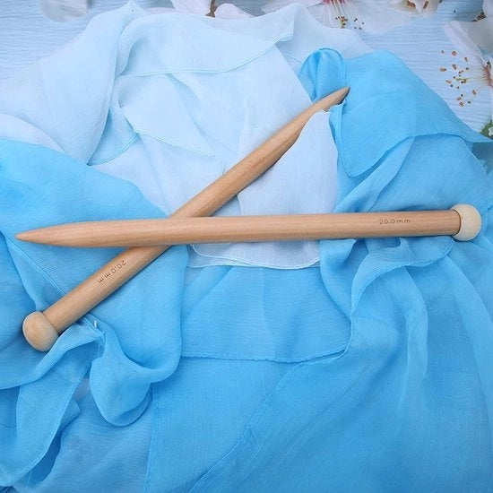 Breinaaldi in legno - Super grande breinaaldi unipunto - Attrezzo in cotone da self-made - Per sciarpa maglione coperta - Breinaaldi per principianti - 1 coppia (20 mm)