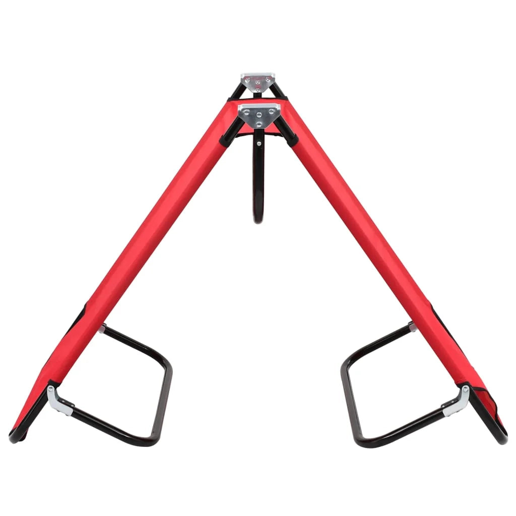 Letto pieghevole da campeggio mobile da esterno 190 cm pieghevole acciaio rosso 02_0012884