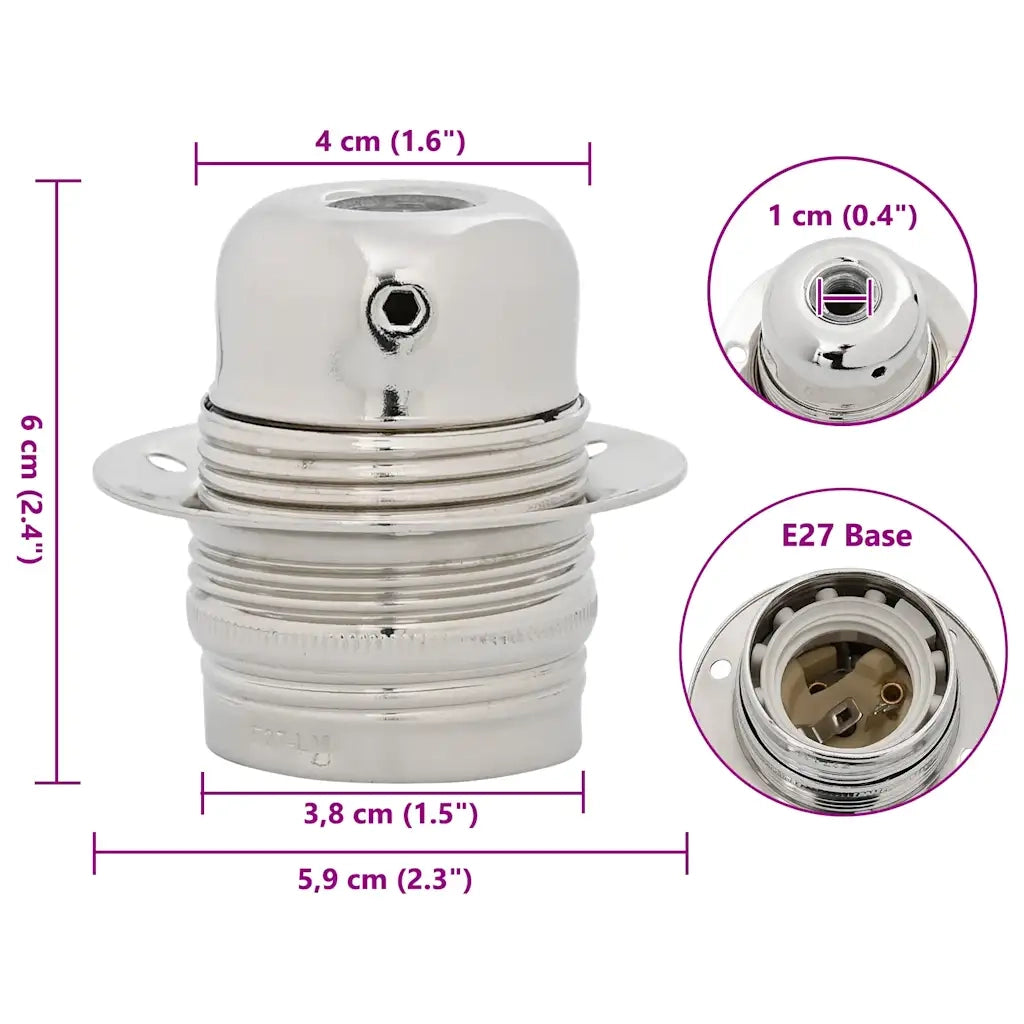 Portalampade 2 pz Nichel Satinato E27