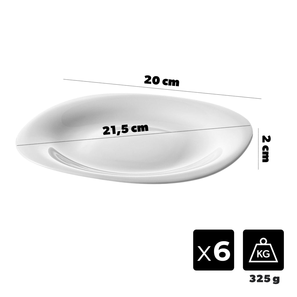 Set di 6 piatti da dessert KADAX da 21,5 cm, bianchi.