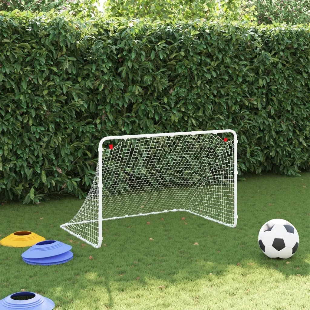 Porta da calcio bianca 122x81x81 cm in acciaio 4007966