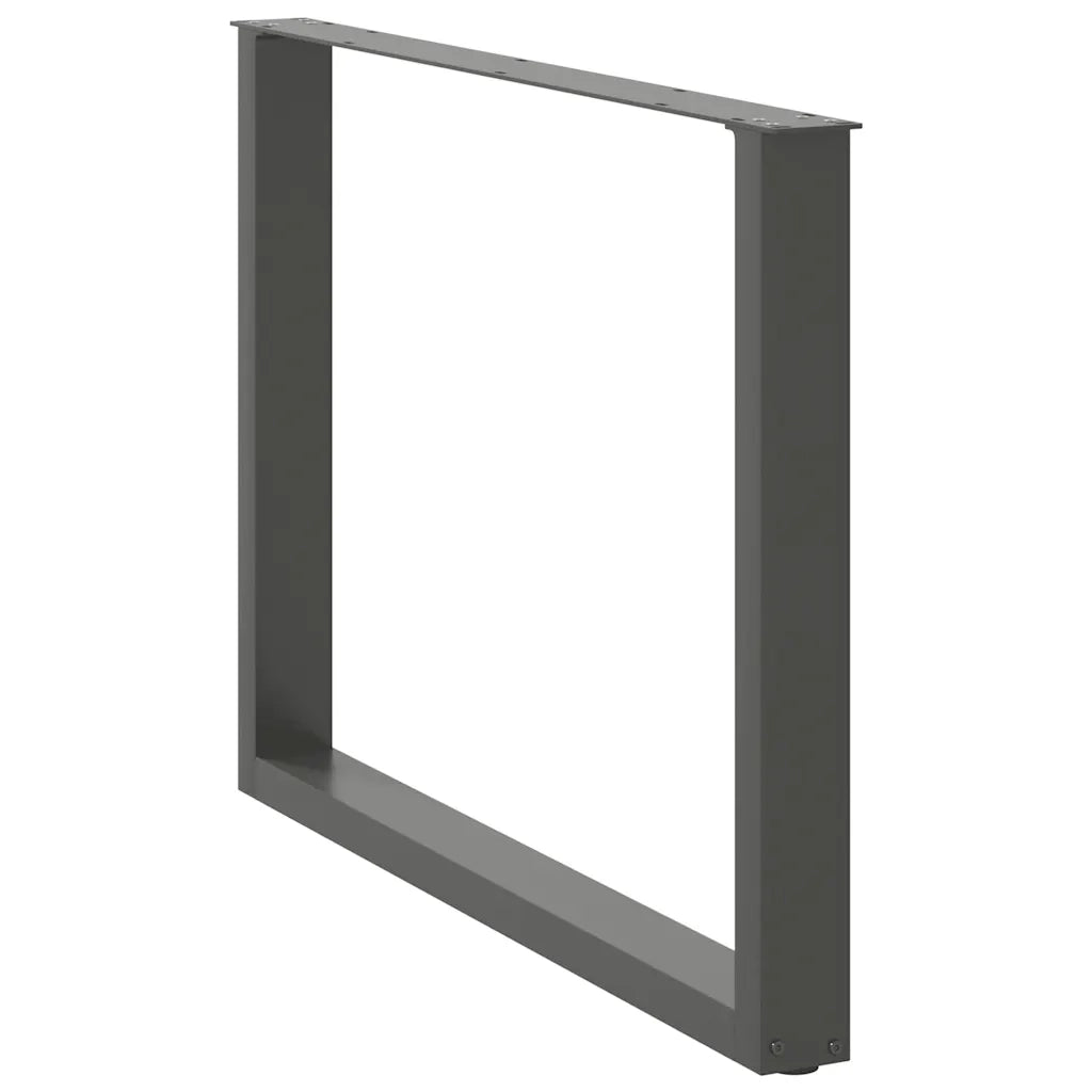 Gambe per tavolo da pranzo a forma di U 2 pz Antracite 100x(72-73) cm Acciaio