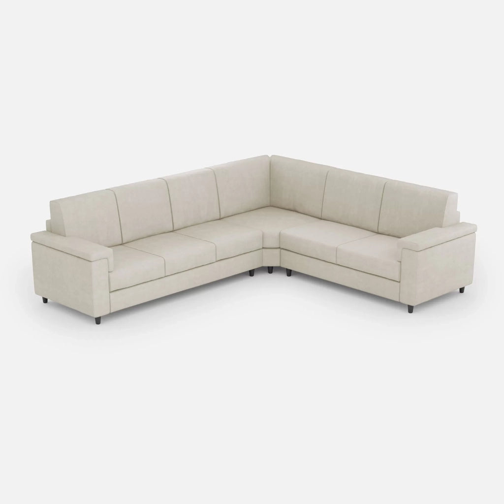 Divano marrak 3 posti  (tre sedute da 60cm) + angolo + divano 2 posti( due sedute da 60cm) misure esterne l.286x226 | latte - Mobili 2G