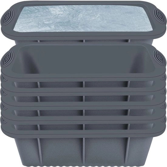 6-Pack Mouldi per Cubetti di Ghiaccio Reutilizzabili - Mould Silicone per Rilascio Facile per Bagni di Ghiaccio e Cocktail Whisky - Grigio