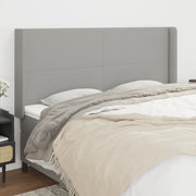 Testiera ad Orecchio-Testata con Orecchie Grigio Chiaro 183x16x118/128 cm in Tessuto 181853