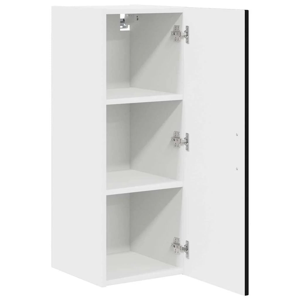 Set di 2 pensili da cucina moderni con ampio spazio contenitivo 30 x 31 x 80 cm in legno composito nero 02_0053686
