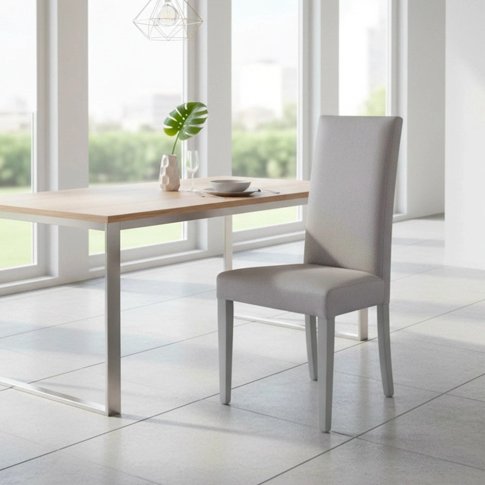 Set 2 Sedie rivestita in tessuto grigio Nancy