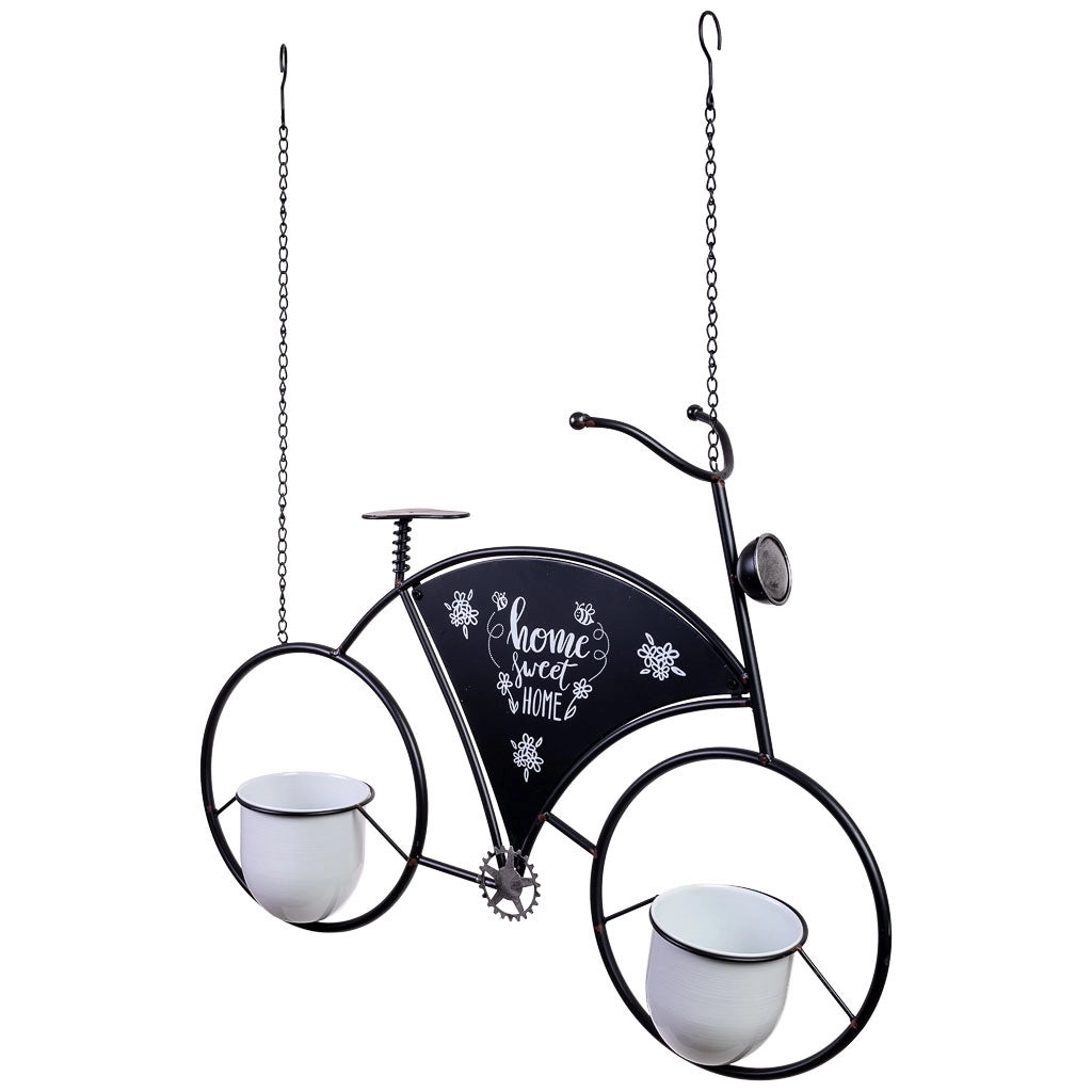 Bicicletta decorativa in metallo con due cestini 85x22x98h cm