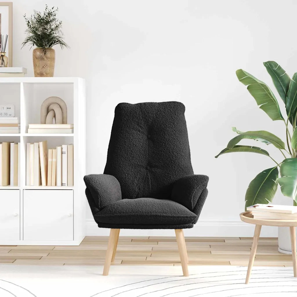 Poltrona | Sedia Relax Nero 69 x 74 x 93 cm Tessuto Sherpa