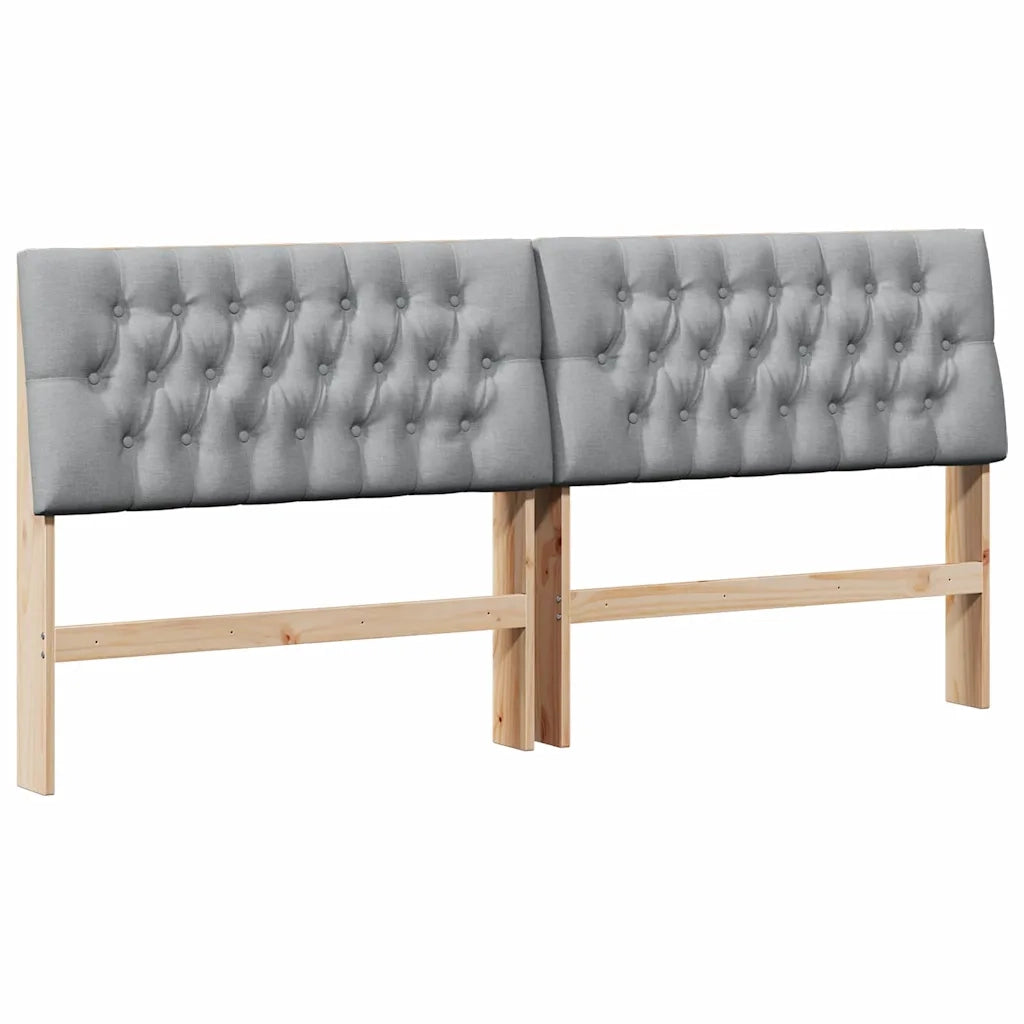 Testiera imbottita-Testiera con Cuscini-Testata Grigio chiaro 200 cm Pino massello 944569
