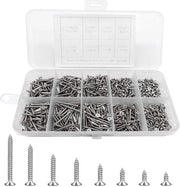 Assortimento viti a testa cruciforme in acciaio inossidabile con viti a piatto 4mm 5mm 6mm 8mm 10mm 12mm 16mm 20mm - 800 pezzi