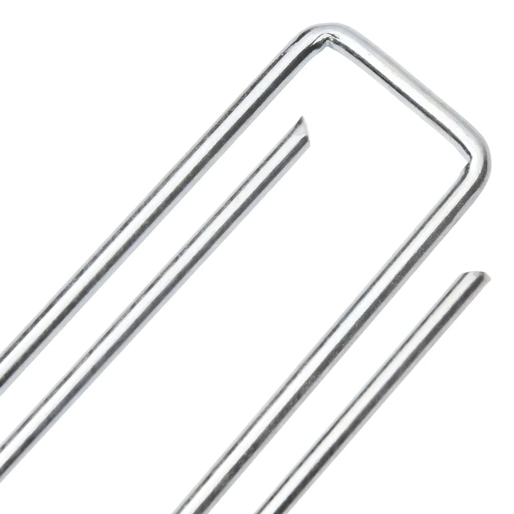 Picchetti da Terra a Forma di U 25 pz 20x3,5 cm Acciaio Zincato