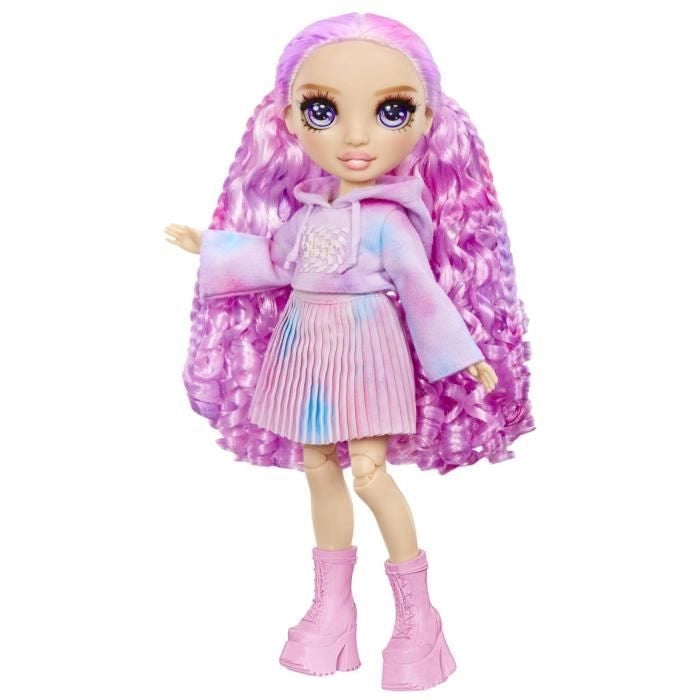 Rainbow High - Acquerello - 1 bambola fashion da 27 cm (Viola) - 2 abiti e accessori da personalizzare - Colora i tuoi capelli