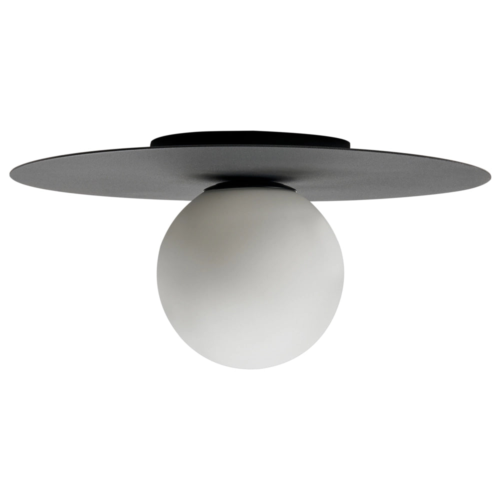 Lampada da soffitto in metallo nero a incasso di forma rotonda Moderna