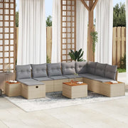 Set Divano da Giardino con cuscino 9 pcs Beige polyrattan 3359662